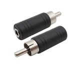 Black Red 3.5mm Female Jack RCA to 3.5mm Adapter RCA Male Plug Audio Adapter