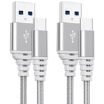 Câble Usb Type C Charge Rapide 2m+3m Chargeur Pour Samsung S21 S20 Plus Ultra Fe A54 A34 5g S8 S9 A12 A13 A14,Xiaomi Mi 10t Lite/Pro/10 11/9t 9 8,Mi Note 10/A3/9 Se,3a Nylon Tressé,Usb-C Ver[X1524]