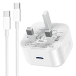 iPhone 16 Charger,iPhone 15 Fast Charger Cable and Plug 25W Quick Charge for Apple iPhone 16/16 Plus/16 Pro/16 Pro Max/15/15 Plus/15 Pro/15 Pro Max,New Rapid USB C to C Charging Lead and Plug