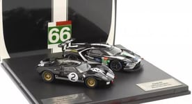 IXOMODELS, FORD GT #66 2019 and FORD GT40 #2 1966 at the 24h of Le Mans, 1/43...