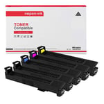 TONER CF300A CF301A CF302A CF303A 827A Multi-couleurs x 5 Compatible pour HP-NOPAN-INK LaserJet Enterprise Flow MFP M880z LaserJet Enterprise Flow MFP M880z+ LaserJet Enterprise Flow MFP M880z+ NFC/Wireless direct LaserJet Enterprise Flow MFP M880zm