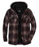 JACKETOWN Chemise à Carreaux pour Homme Chemise Thermique en Polaire pour Homme Longues à Carreaux avec Fermeture éclair Doublure en Polaire Veste d'hiver Hoodies Veste de flanelle Chaud