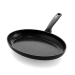 GreenPan Torino Healthy Ceramic Non-Stick 32 cm Fish Pan, PFAS Free, Induction, Oven Safe up to 160°C, Dishwasher Safe, Black