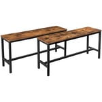 Songmics - vasagle Bancs de Salle à Manger, Lot de 2, Siège pour Cuisine, Style Industriel, 108 x 32,5 x 50 cm, Cadre Métallique Durable, pour