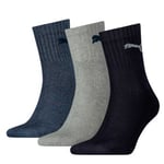 Puma Strømper 3P Short Crew Unisex Socks Marine/Grå Str 39/42