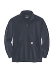 Carhartt Men's Loose Fit Midweight Quarter Zip Mock Neck Sweatshirt, New Navy, M