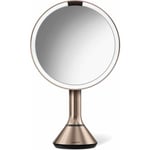 Simplehuman makeup spejl med lys, dæmpbar, sensor, Ø23 cm, rosa guld