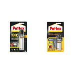 Pattex 100% Pâte à réparer multi-usages, Pâte epoxy bi-composante & Pâte à réparer Métal 48 g, Pâte epoxy bicomposante avec particules de métal pour coller et réparer les métaux