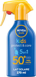 NIVEA SUN Spray Solaire Adaptée À La Peau Fragile Des Enfants  FPS 50+ - 270 Ml