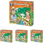 Orchard Toys Dinosaur Dig Game, build 3D Dinosaurs, fun memory game, educational games, birthday gift, kids age 4+ (Pack of 4)