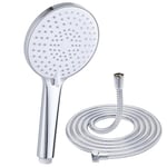 Pommeau de douche avec tuyau de 1,6M, YEAUPE PRO Pommeau De Douche Haute Pression Avec 3 Types de Jets, Pommeau De Douche Anti Calcaire (Φ120 MM), Pommeau De Douche Economie Deau, Chromé