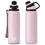 Fjbottle Gourde Isotherme avec Couvercle Magnétique - 400ml/600ml/800ml/1L/1.5L - Bouteille Isotherme Étanche sans BPA, Gourde Inox Bouche Standard, Gourde Enfant pour Sport, Gym, Voyage