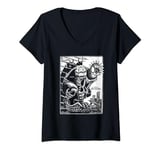 Marvel Spider-Man Linocut Black T-Shirt avec Col en V