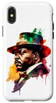 Coque pour iPhone X/XS Aquarelle Portrait d un homme distingué au chapeau