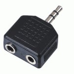 New 3.5mm Male Jack Headphone Splitter Adaptor 1x Stereo Plug to 2x Sockets 22