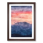 Big Box Art Swiss Mountain Painting Framed Wall Art Picture Print Ready to Hang, Walnut A2 (62 x 45 cm)