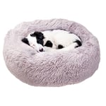 Ferplast Lit d'intérieur pour Chat Cuddly 80 Lit pour Chien Coussin Moelleux pour Chat en Peluche, diam 80 xh 17 cm. Gris