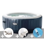 Spa gonflable - INTEX - Purespa Blue Navy - 6 places - Bulles - Kit d'entretien