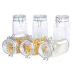 Bormioli Fido Lot de 6 bocaux hermétiques à bouchon mécanique Conservation des aliments Joint caoutchouc et étrier Capacité 1,5 l