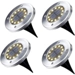 Lampe Solaire Exterieur Jardin 4 Pack 12 led Projecteur Solaire En Plein Air Solaire Jardin Lumières Chaud Blanc IP65 Étanche lumière solaire