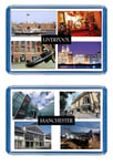 Liverpool & Manchester, 2 x Fridge Magnet's - Large Size (7cm x 4.5cm) -