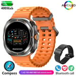 Uutta Galaxy 7 Amoled -Älykellolle Miesten Verensokeri Syke Bluetooth-Puhelu Nfc Gps-Seuranta Miesten Älykello_Black mesh belt2_NEW NFC GPS Watch 7