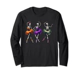 Ballerina Skeletons Halloween Dance Art Long Sleeve T-Shirt