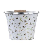 Cache pot seau en zinc 27 cm imprimés abeilles