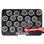 SW-Stahl 02383L Kit de démontage d'écrous de jante - 20 pièces - Convient pour VW - Adaptateur d'antivol de jante - Outil de démontage - Outil de démontage - Outil de démontage des serrures de jante