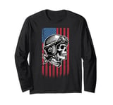 Born For A Purpose, To Ride it. USA American Flag Motorcycle Long Sleeve T-Shirt