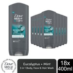 Dove Men+Care 3-in-1 Hair, Body & Face Wash Eucalyptus+Mint Fragrance, 18x400ml