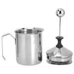 400cc 304 Stainless Steel Manual Milk Frother Foamer Mixer Stirrer For Coffe New