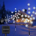 Décoration Noel Exterieur Solaire, 4 Pièces Sapin De Noël De Flocon De Neige 80led Lumière De Noël Solaire Extérieure Étanche, Sapin De Noël Décoration De Noël Pour Exterieur Jardin, Chemins, Pelouse