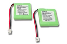 Vhbw 2x Nimh Batteries 600mah (2.4v) Pour Téléphone Portable, Smartphone Telefon Telekom T-Easy C310 Comme 82h, Bc102168.