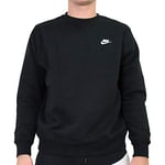 Nike M NSW Club CRW Bb Long Sleeved T-Shirt - Black/(White), M-T