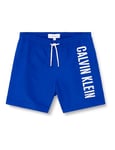 Calvin Klein Jeans Short de Bain Garçon Medium Drawstring avec Logo Imprimé, Bleu (Sapphire Blue), 8-10 Ans