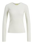 JJXX Women's Jxjodi Tight Crew Neck Knit Sweater, Cloud Dancer, XS