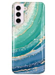 luolnh Galaxy S23 Case,Samsung Galaxy S23 Case Marble Brilliant Cute Design Shockproof Soft Silicone Rubber TPU Bumper Cover Skin Phone Case for Samsung S23 5G(Emeralds)