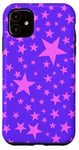 Coque pour iPhone 11 Violet et rose, étoiles