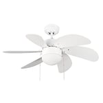 Wonderlamp - Ventilateur de plafond Multicolore avec lumière Tandy, 3 Vitesses et ampoule 1xE27 non incluse Ø76,2cm