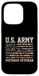 Coque pour iPhone 14 Pro Drapeau de l'armée américaine du Vietnam pour vétéran des États-Unis