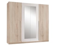 Stella Trading Armoire, Bois d'ingénierie Mélamine, Imitation chêne Blanc San Remo Clair, BxHxT 228x213x62 cm