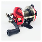 ZSHXX Mini Metal Bait Casting Boat Ice Fishing Reel Fish Bait Cast Compact Design Metal Distant Reel Winter Fishing (Bearing Quantity : 13, Color : Red)