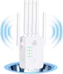 Repeteur Wifi,Amplificateur Wifi,6 Antennes Externes,Extension Wifi Avec Vitesses Sans Fil Jusqu'A 300 Mbps / 2,4 Ghz,Avec Une Couverture De 10 000 Metres Carres. Extendeur Wifi