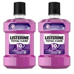 2 x Listerine Total Care Clean Mint Mouthwash For Oral Care & Bad Breath 1L