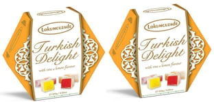 Lokumcuzade Lemon & Rose Turkish Delight; Twin Giftbox Sweets Set; 500g; SAVE £2