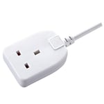 Masterplug Single Socket Long Extension Lead, 10 Metres, White