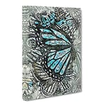 The Blue Butterfly Effect In Abstract Modern Canvas Wall Art Print Ready to Hang, Framed Picture for Living Room Bedroom Home Office Décor, 30x20 Inch (76x50 cm)