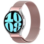 Bemodst Strap Compatible with the Samsung Galaxy Watch 6 Classic Button Milan, Suitable for the Galaxy Watch 6/Watch 5/Watch 4 Classic 46mm/Galaxy Watch 3 41mm Stainless Steel Metal Watch Strap (Pink)