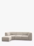 John Lewis Flow LHF Chaise End Sofa, Easy Clean Soft Boucle Natural